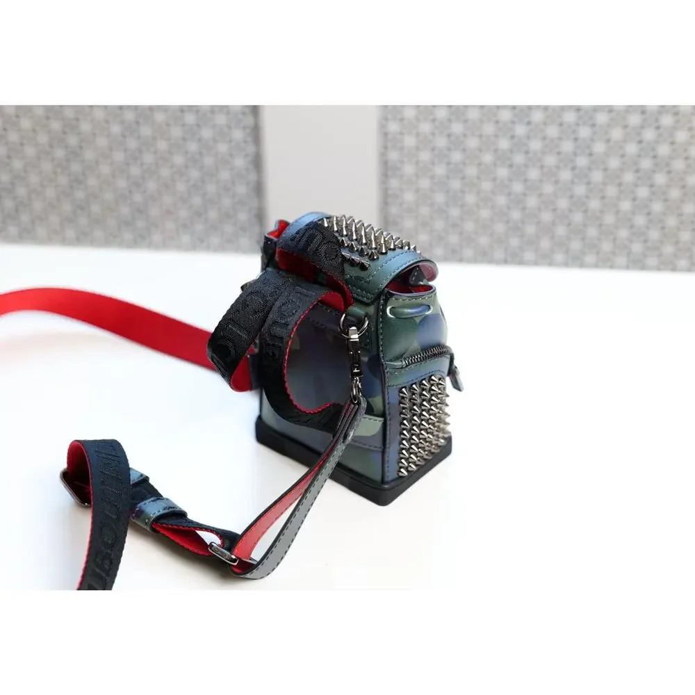 Christian Louboutin Explorafunk Keyring Camouflage Spiked Leather Mini Backpack